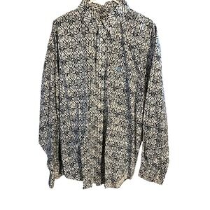 Panhandle Black White Paisley Button Down Western Shirt Size L